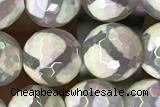 AGAT23 15 inches 8mm faceted round AB-color tibetan agate beads