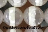 AGAT27 15 inches 10mm faceted round AB-color tibetan agate beads
