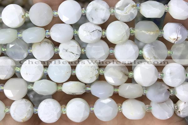 COIN18 15 inches 10mm faceted coin opal gemstone beads