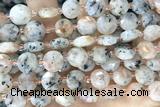COIN24 15 inches 10mm faceted coin sunstone gemstone beads