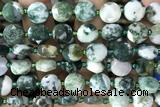 COIN34 15 inches 10mm faceted coin tree agate beads