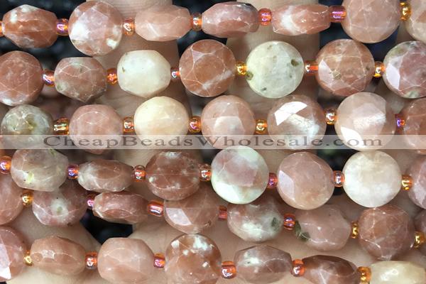 COIN42 15 inches 10mm faceted coin jasper gemstone beads