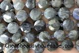 COIN45 15 inches 12mm faceted coin labradorite gemstone beads