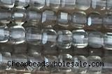 CUBE12 15 inches 2mm faceted cube smoky quartz gemstone beads