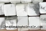 CUBE161 15 inches 6mm cube howlite turquoise gemstone beads