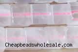 CUBE162 15 inches 6mm cube rose quartz gemstone beads