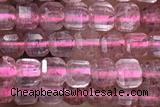 CUBE18 15 inches 3mm faceted cube strawberry quartz gemstone beads