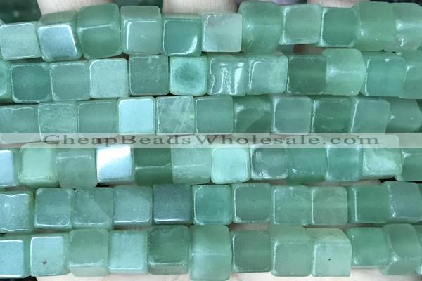 CUBE192 15 inches 8mm cube green aventurine gemstone beads
