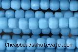 CUBE22 15 inches 2.5mm faceted cube turquoise gemstone beads