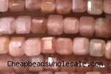 CUBE37 15 inches 2.5mm faceted cube moonstone gemstone beads