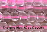 CUBE39 15 inches 3mm faceted cube rose quartz gemstone beads