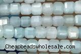 CUBE58 15 inches 2.5mm faceted cube amazonite gemstone beads
