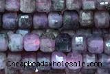 CUBE75 15 inches 2.5mm faceted cube ruby sapphire gemstone beads