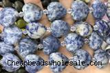 HEAR15 15 inches 20mm heart blue spot stone gemstone beads