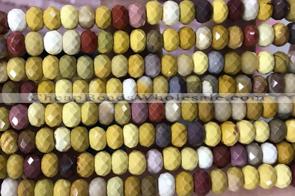 MOOK03 15 inches 5*8mm faceted rondelle mookaite gemstone beads