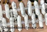 NUGG30 15 inches 8*32mm faceted nuggets white howlite gemstone beads