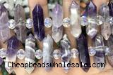 NUGG34 15 inches 8*32mm faceted nuggets dogtooth amethyst gemstone beads