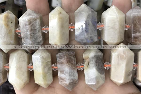 NUGG61 15 inches 12*23mm - 15*30mm faceted nuggets moonstone gemstone beads
