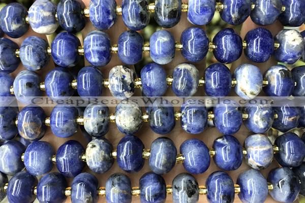 PUMP07 15 inches 9*12mm pumpkin sodalite gemstone beads