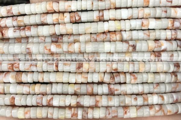ROND13 15 inches 2*4mm heishi red net jasper gemstone beads