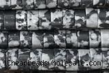 ROND48 15 inches 2*4mm heishi snowflake obsidian gemstone beads
