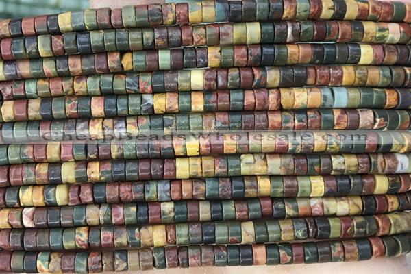 ROND50 15 inches 2*4mm heishi picasso jasper gemstone beads