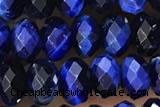 TIGE11 15 inches 4*6mm faceted rondelle blue tiger eye beads