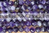 AMET18 15 inches 10mm faceted round natural amethyst beads