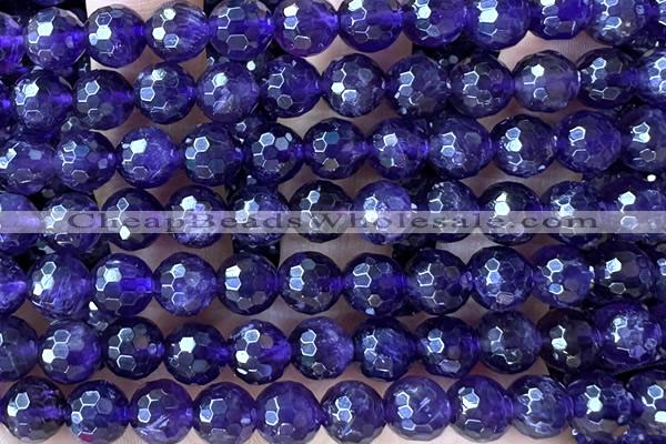 AMET21 15 inches 8mm faceted round natural amethyst beads