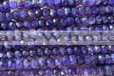 AMET26 15 inches 6*8mm faceted rondelle natural amethyst beads