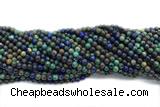 AZUR01 15 inches 4mm round azurite gemstone beads