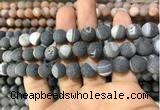 CAA1425 15.5 inches 10mm round matte druzy agate beads