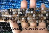 CAA1635 15.5 inches 6mm faceted round banded agate beads