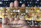 CAA1645 15.5 inches 6mm faceted round banded agate beads