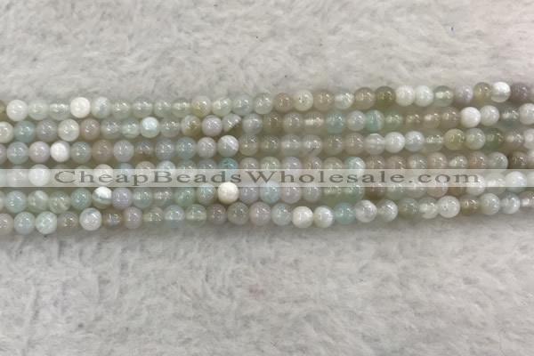 CAA1840 15.5 inches 4mm round banded agate gemstone beads