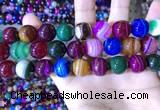 CAA2036 15.5 inches 16mm round banded agate gemstone beads