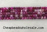 CAA2219 15.5 inches 6mm faceted round banded agate beads