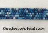 CAA2256 15.5 inches 4mm faceted round banded agate beads