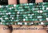 CAA2812 15 inches 4mm faceted round fire crackle agate beads wholesale