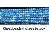 CAA2880 15 inches 6mm faceted round fire crackle agate beads wholesale