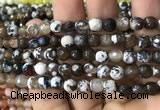 CAA2921 15 inches 6mm faceted round fire crackle agate beads wholesale