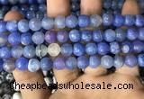 CAA2980 15 inches 8mm faceted round fire crackle agate beads wholesale
