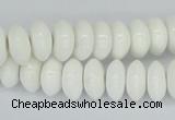 CAA30 15.5 inches 6*12mm rondelle white agate gemstone beads