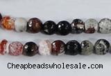 CAA383 15.5 inches 6mm faceted round fire crackle agate beads