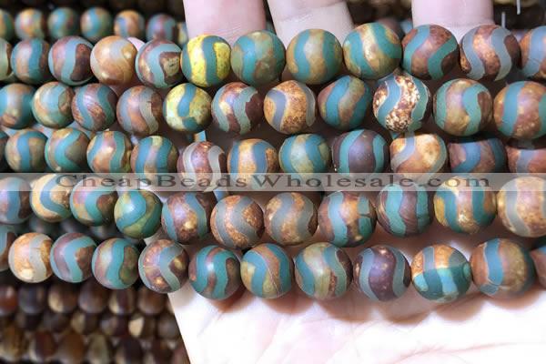 CAA3898 15 inches 10mm round tibetan agate beads wholesale