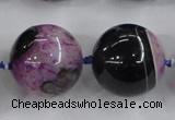 CAA407 15.5 inches 24mm round agate druzy geode gemstone beads