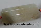 CAA425 15.5 inches 25*52mm faceted rectangle agate druzy geode beads