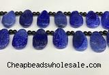 CAA4365 Top drilled 20*30mm freeform dragon veins agate beads