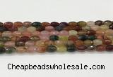 CAA5466 15.5 inches 8*12mm faceted rice agate beads