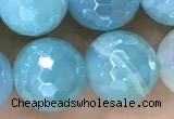 CAA5556 15 inches 10mm faceted round AB-color banded agate beads